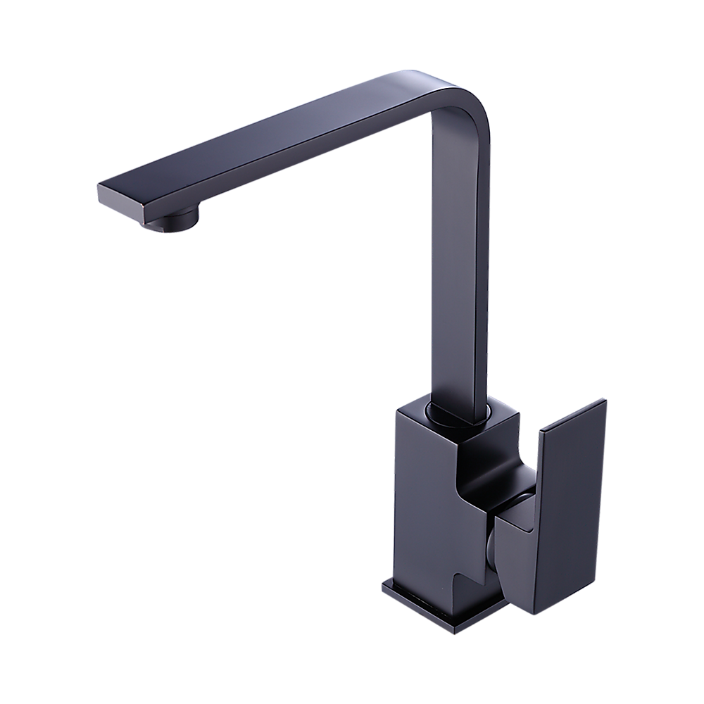 Della Francesca L|Necked Kitchen Mixer Tap | Matte Black Brass