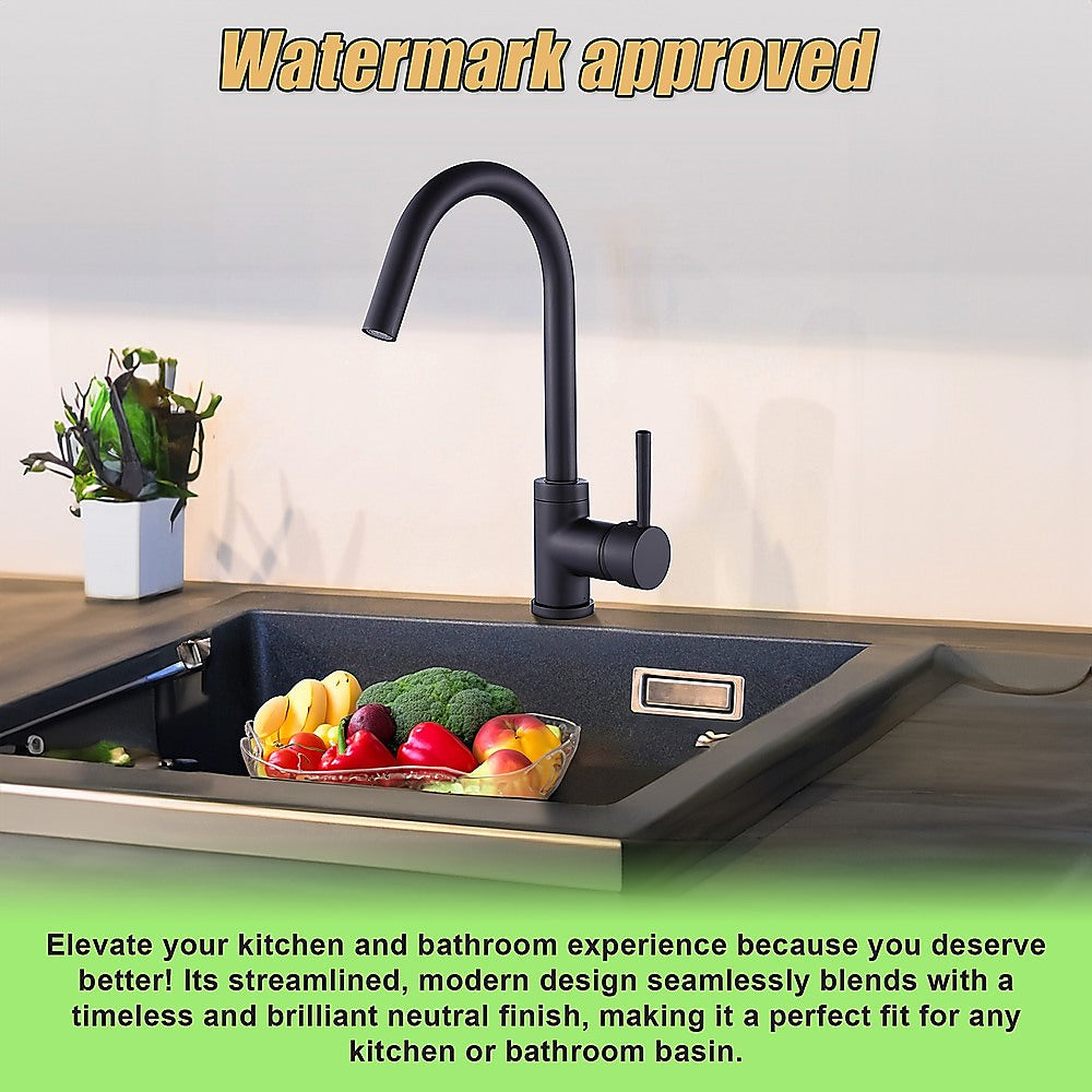 Della Francesca Black Kitchen Mixer Tap for Basin & Sink