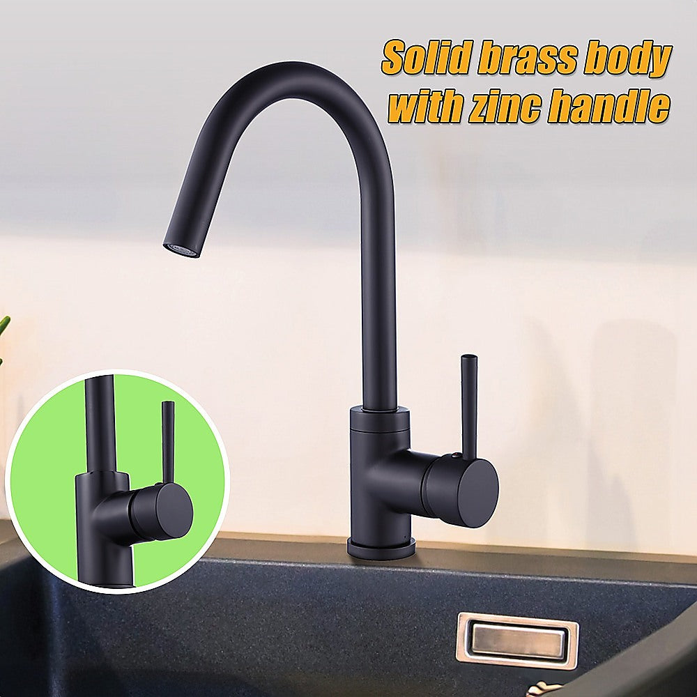 Della Francesca Black Kitchen Mixer Tap for Basin & Sink