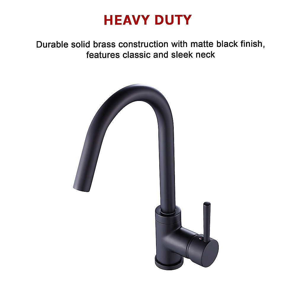 Della Francesca Black Kitchen Mixer Tap for Basin & Sink