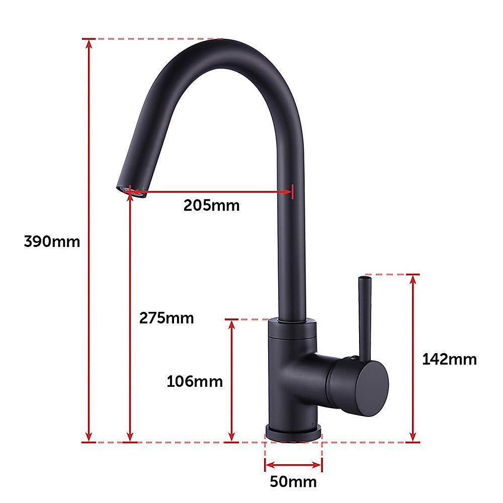 Della Francesca Black Kitchen Mixer Tap for Basin & Sink