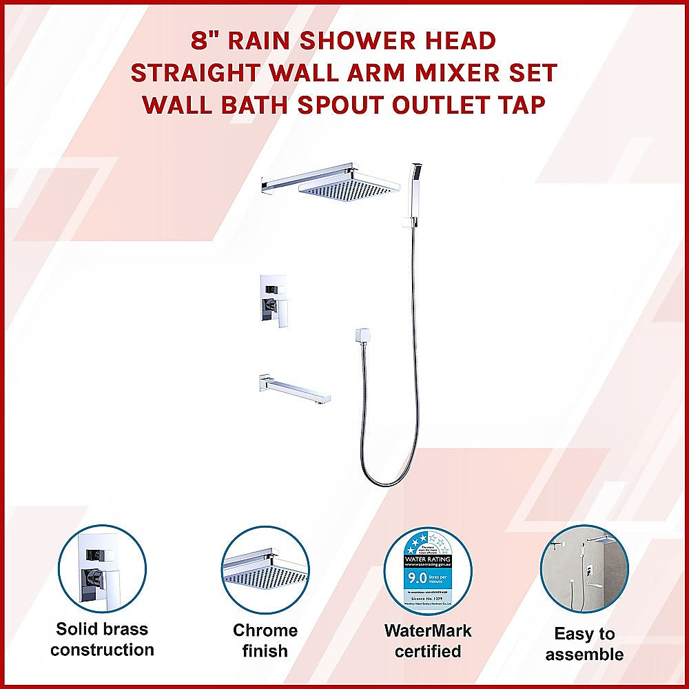 Della Francesca 8" Rain Shower Set with Bath Spout & Mixer