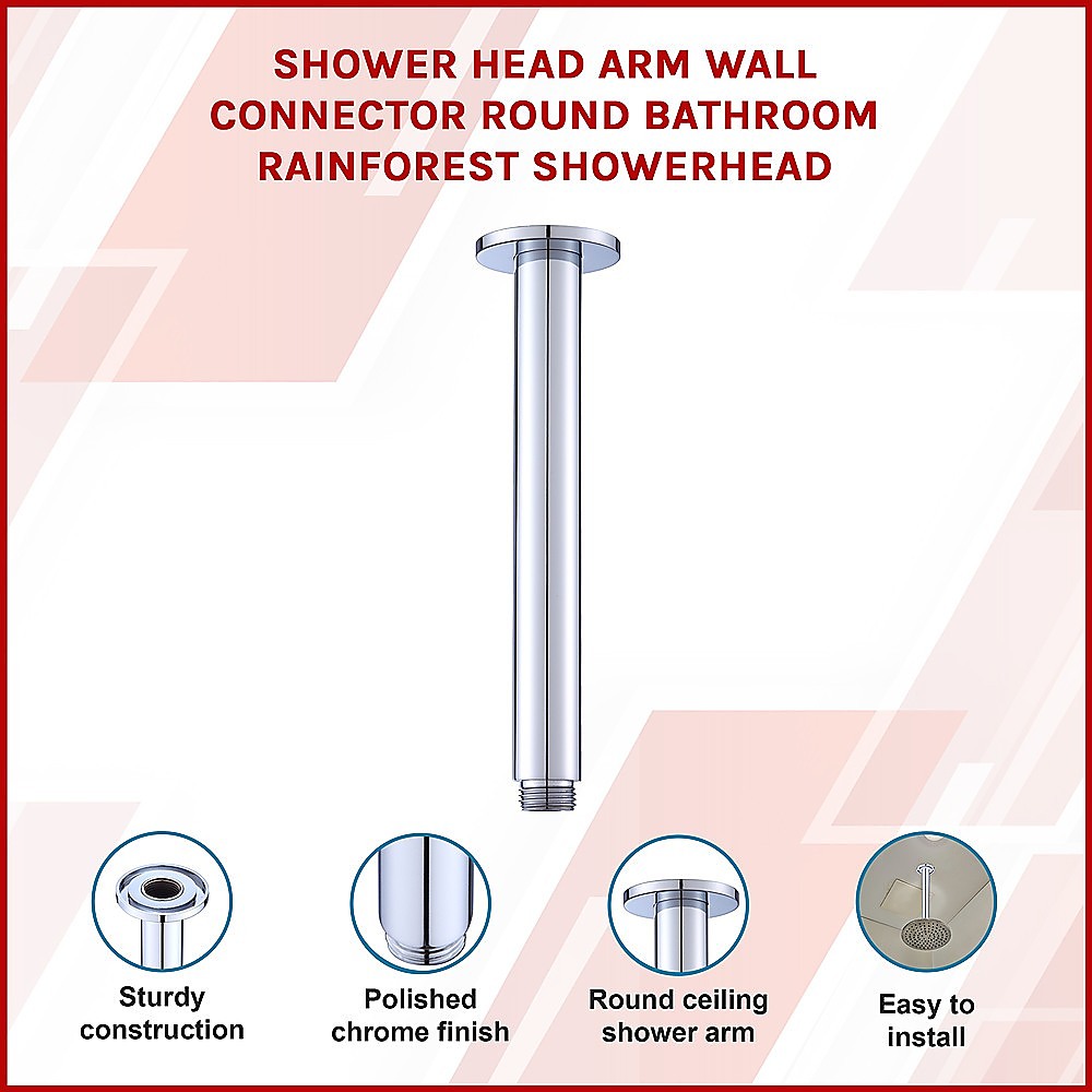 Chrome Round Ceiling Shower Arm | 200mm Length