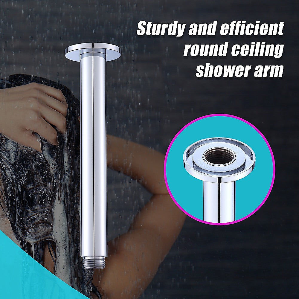 Chrome Round Ceiling Shower Arm | 200mm Length