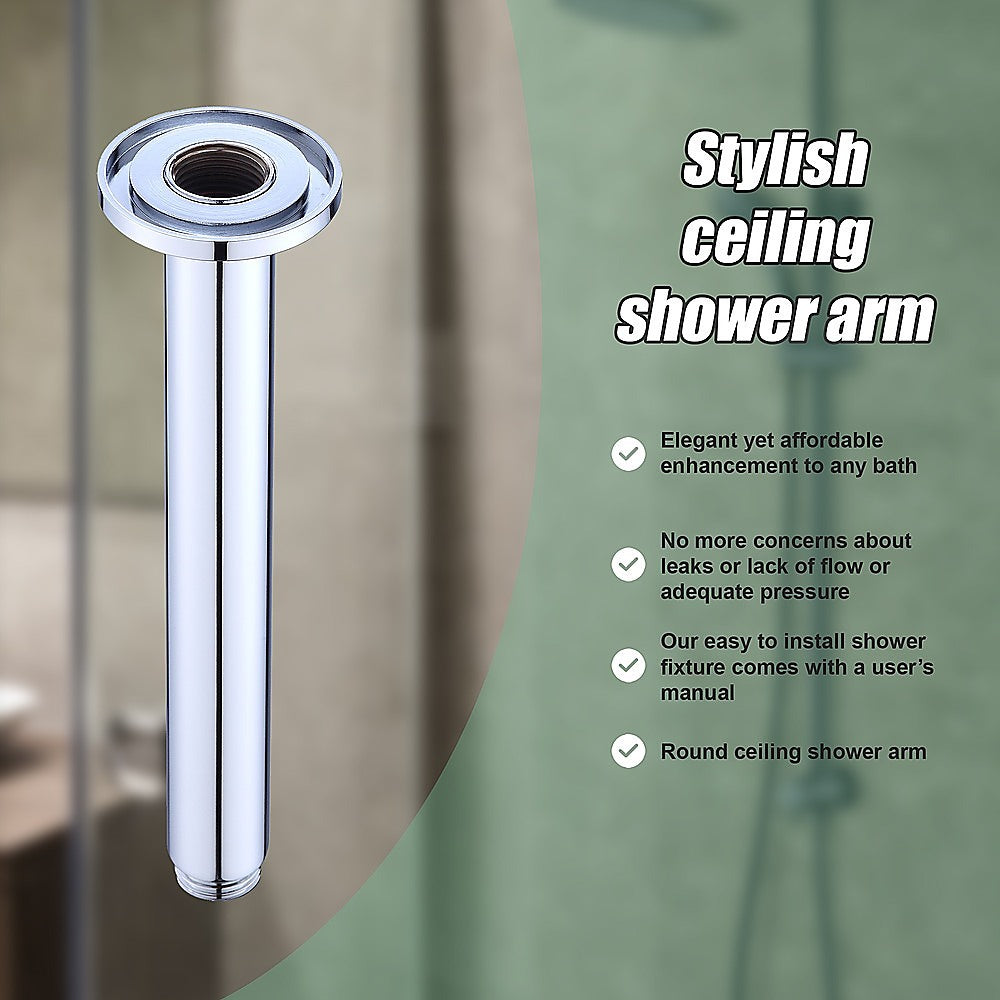 Chrome Round Ceiling Shower Arm | 200mm Length