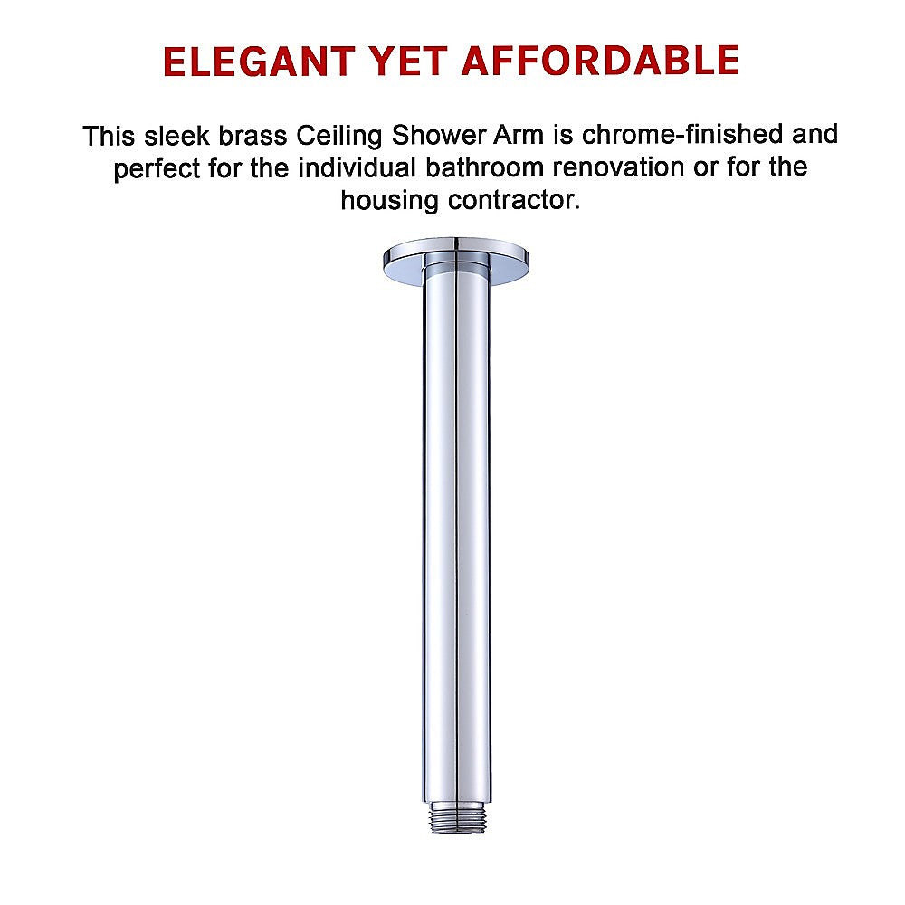 Chrome Round Ceiling Shower Arm | 200mm Length