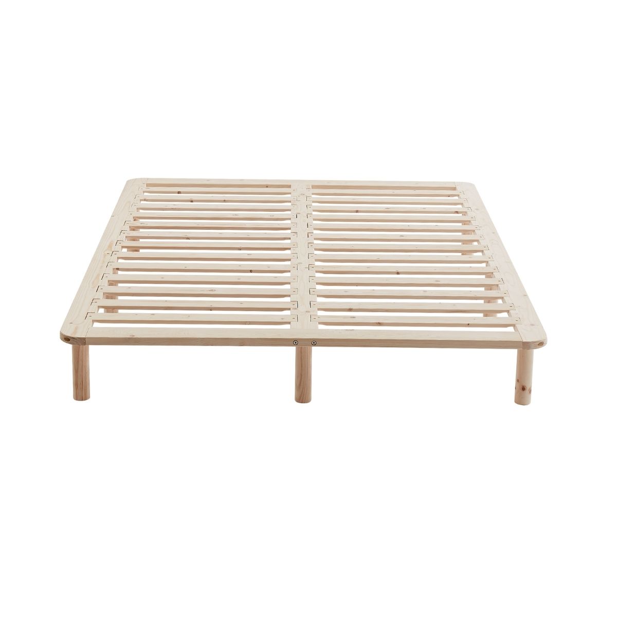 Natural Pinewood Queen Platform Bed Frame | Sturdy & Modern