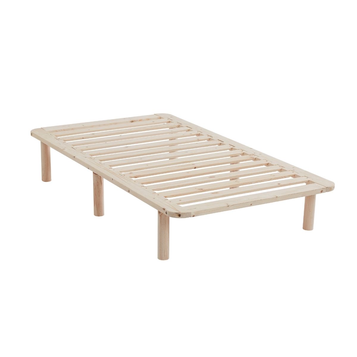 Natural Pinewood Queen Platform Bed Frame | Sturdy & Modern