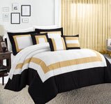 10 piece comforter and sheets set queen gold - Newstart Furniture