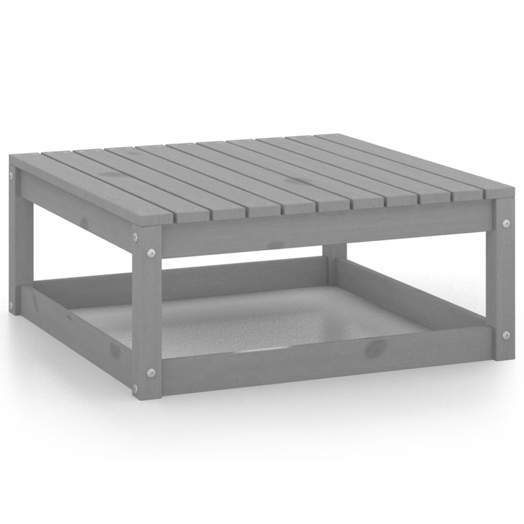 10 Piece Garden Lounge Set Grey Solid Pinewood - Newstart Furniture