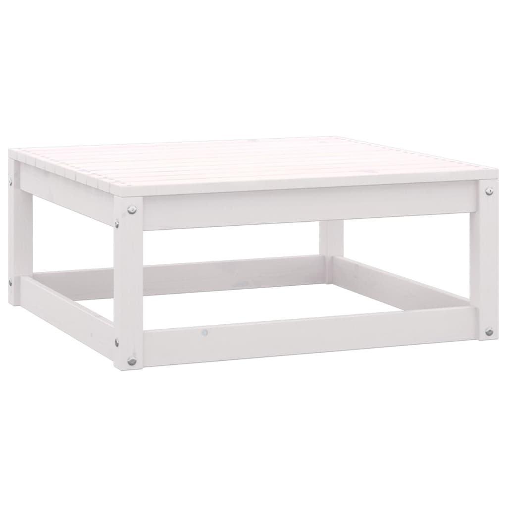 10 Piece Garden Lounge Set White Solid Pinewood - Newstart Furniture