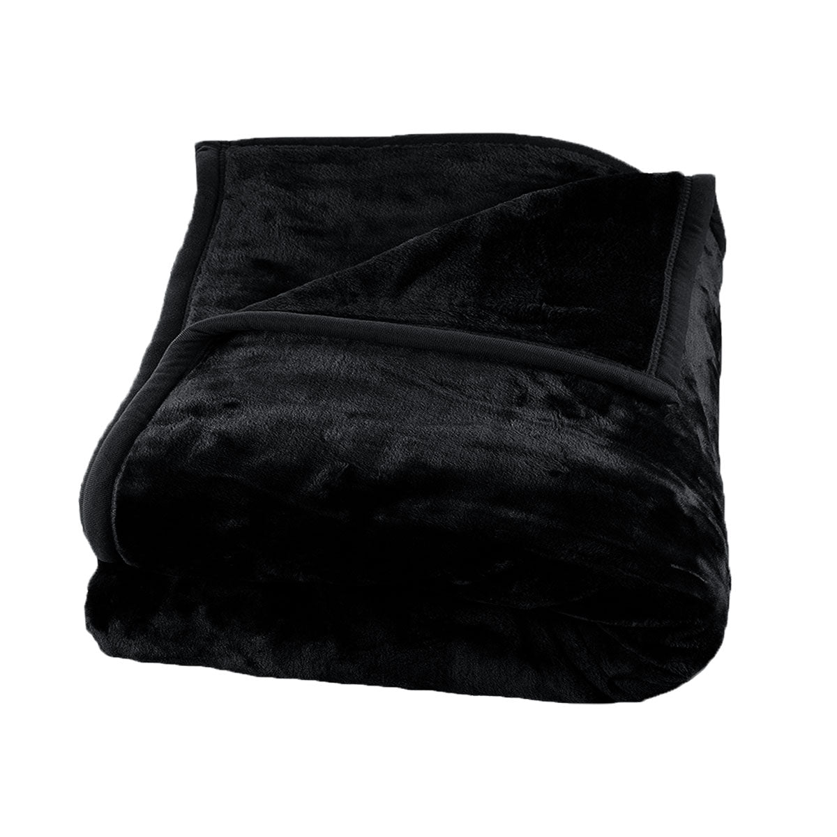 1000GSM Luxury Quality 2 Ply Mink Blanket Black 200 x 240 cm - Newstart Furniture