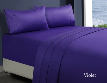 1000tc egyptian cotton sheet set 1 king single violet - Newstart Furniture