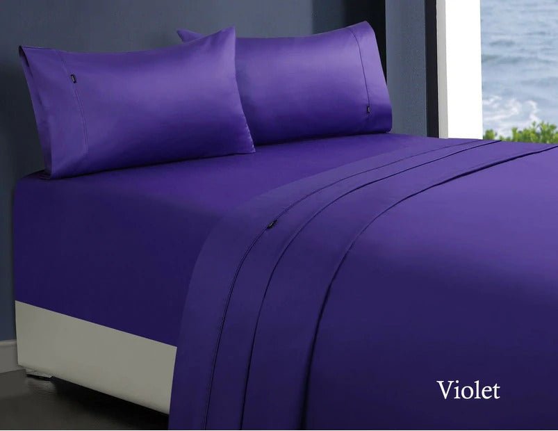 1000tc egyptian cotton sheet set 1 mega king violet - Newstart Furniture