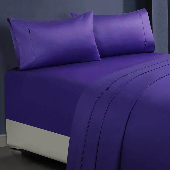 1000tc egyptian cotton sheet set 1 single violet - Newstart Furniture