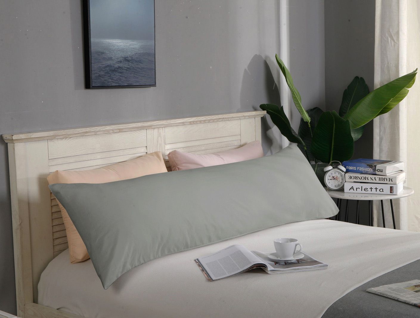 1000TC Premium Ultra Soft Body Pillowcase - Grey - Newstart Furniture