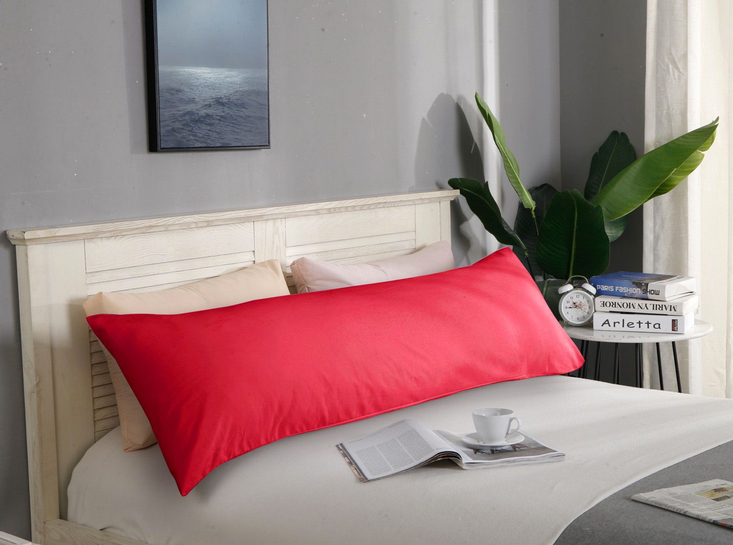 1000TC Premium Ultra Soft Body Pillowcase - Red - Newstart Furniture