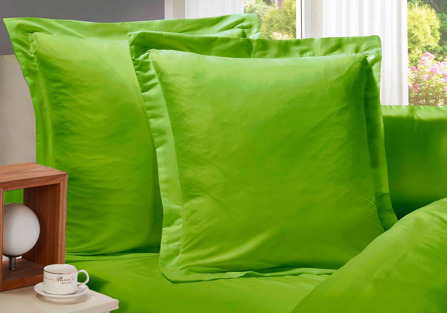 1000TC Premium Ultra Soft European Pillowcases 2-Pack Green - Newstart Furniture
