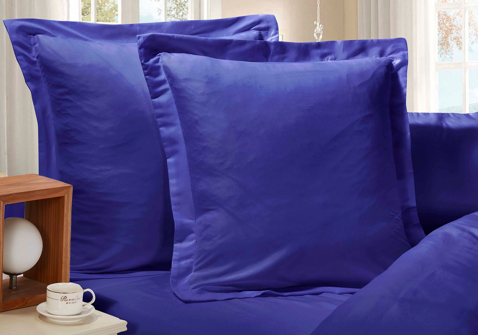 1000TC Premium Ultra Soft European Pillowcases 2-Pack Royal Blue - Newstart Furniture