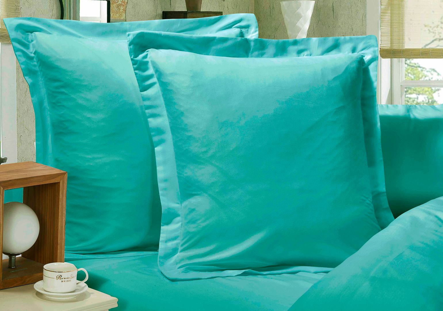 1000TC Premium Ultra Soft European Pillowcases 2-Pack Teal - Newstart Furniture