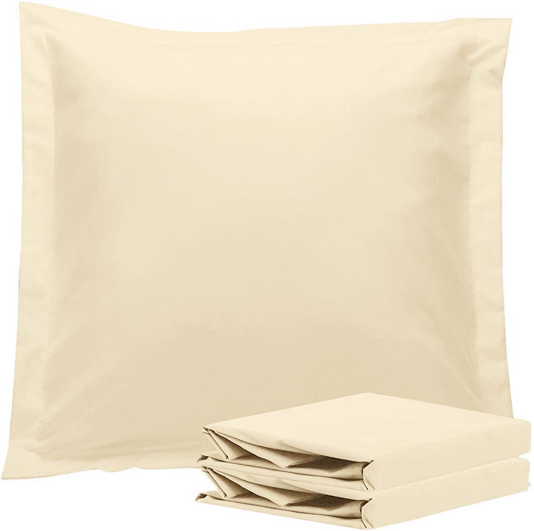 1000TC Premium Ultra Soft European Pillowcases 2-Pack Yellow Cream - Newstart Furniture