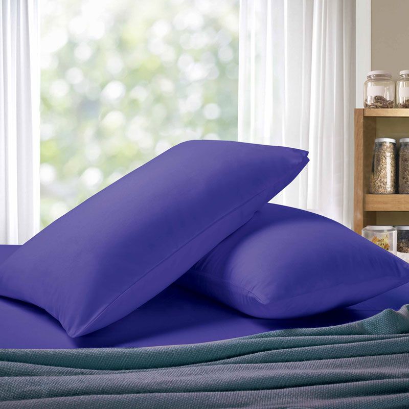 1000TC Premium Ultra Soft King size Pillowcases 2-Pack - Royal Blue - Newstart Furniture