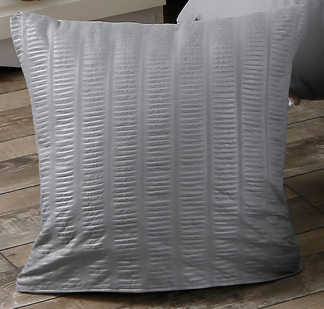1000TC Premium Ultra Soft Seersucker Cushion Covers - 2 Pack - Grey - Newstart Furniture