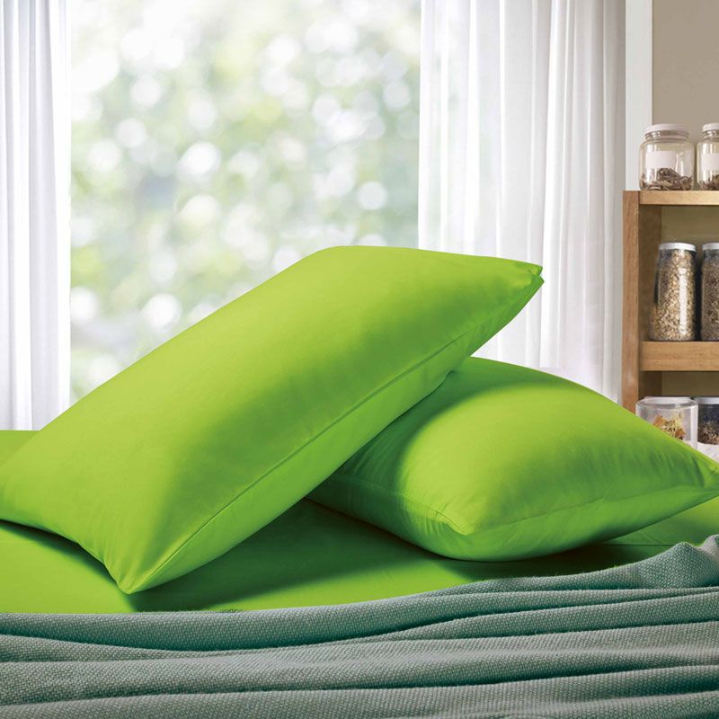 1000TC Premium Ultra Soft Standrad size Pillowcases 2-Pack - Green - Newstart Furniture