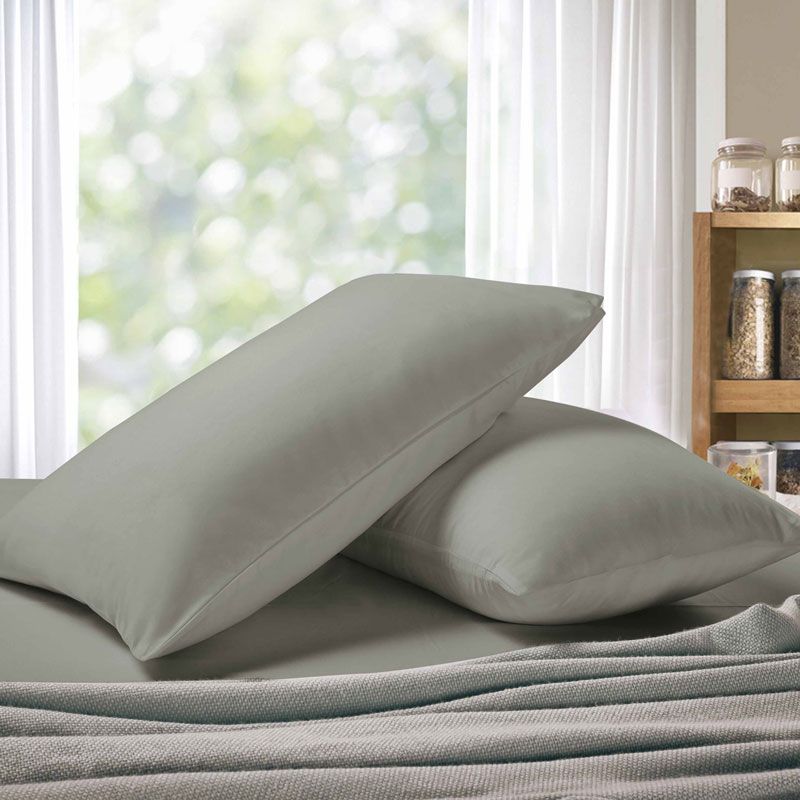 1000TC Premium Ultra Soft Standrad size Pillowcases 2-Pack - Grey - Newstart Furniture