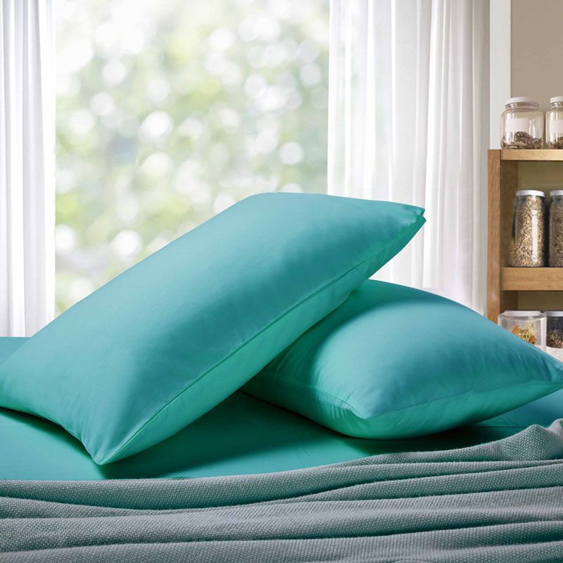 1000TC Premium Ultra Soft Standrad size Pillowcases 2-Pack - Teal - Newstart Furniture