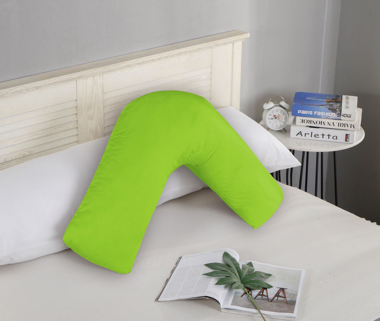 1000TC Premium Ultra Soft V SHAPE Pillowcase - Green - Newstart Furniture