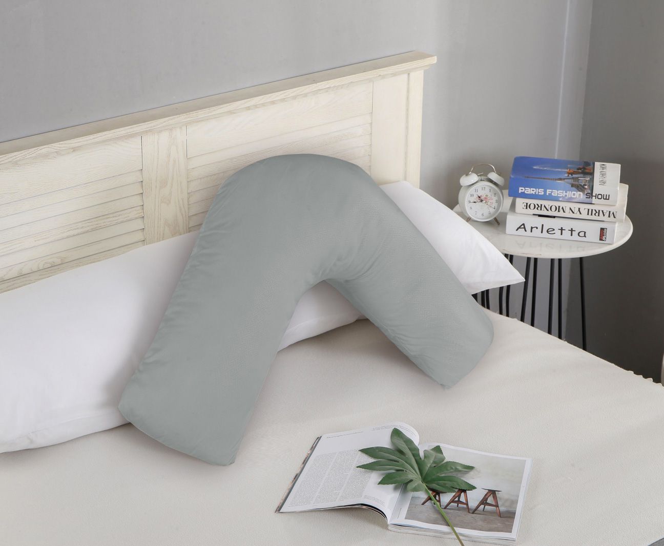 1000TC Premium Ultra Soft V SHAPE Pillowcase - Grey - Newstart Furniture