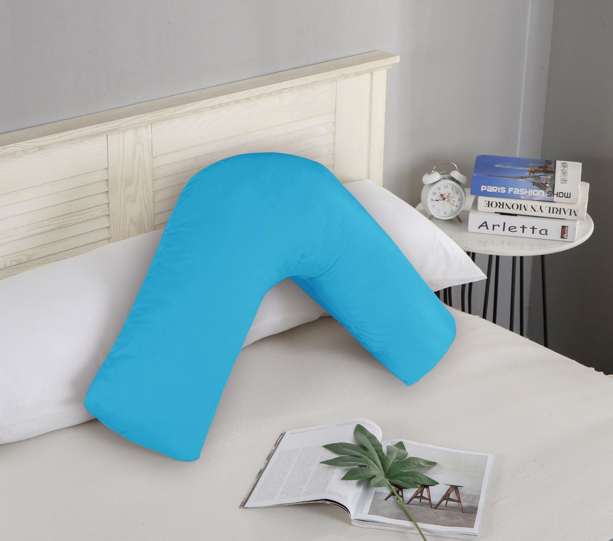 1000TC Premium Ultra Soft V SHAPE Pillowcase - Light Blue - Newstart Furniture