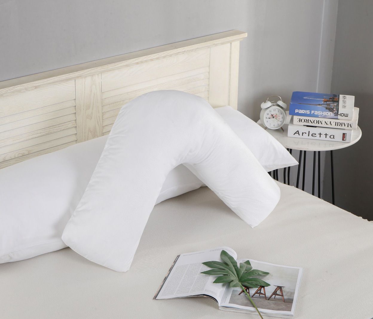 1000TC Premium Ultra Soft V SHAPE Pillowcase - White - Newstart Furniture