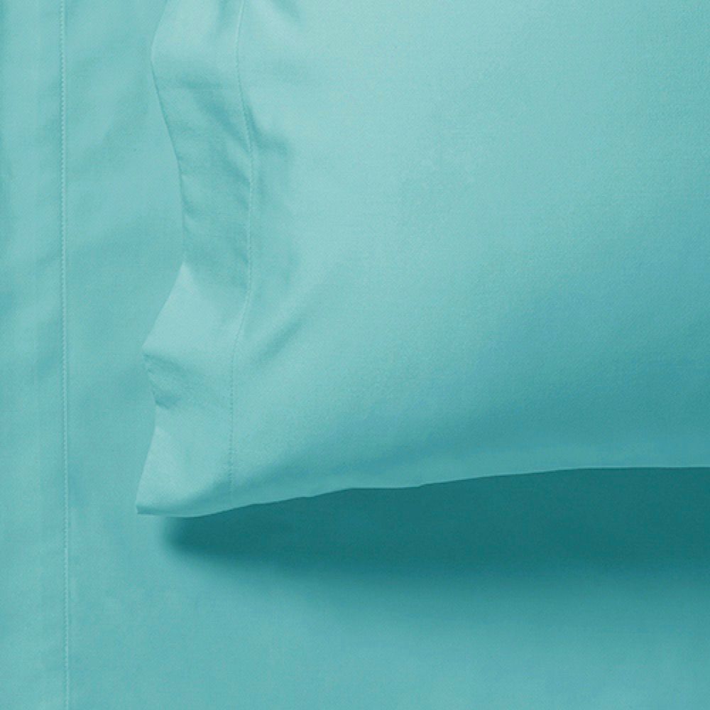 1000TC Queen Size Bed Soft Flat & Fitted Sheet Set Aqua - Newstart Furniture