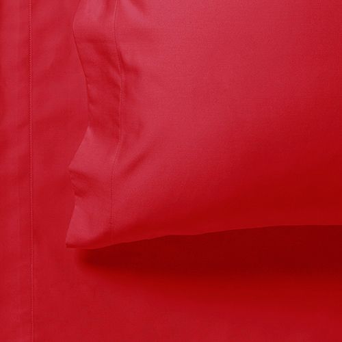 1000TC Ultra Soft Double Size Bed Red Flat & Fitted Sheet Set - Newstart Furniture