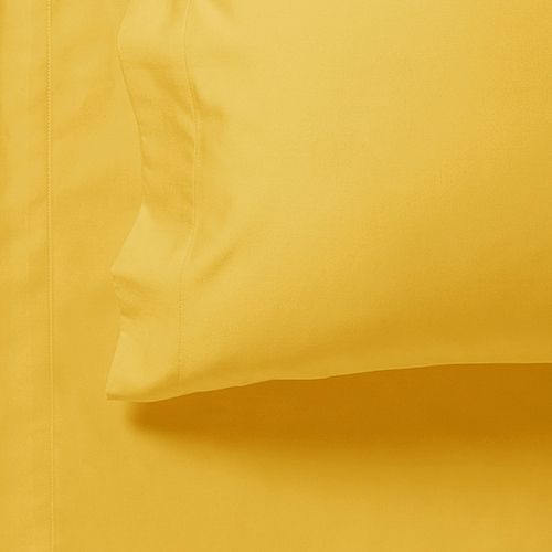 1000TC Ultra Soft Double Size Bed Yellow Flat & Fitted Sheet Set - Newstart Furniture