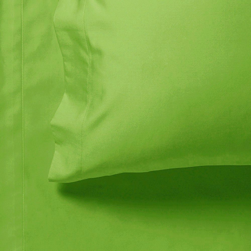 1000TC Ultra Soft Fitted Sheet & 2 Pillowcases Set - Double Size Bed - Green - Newstart Furniture