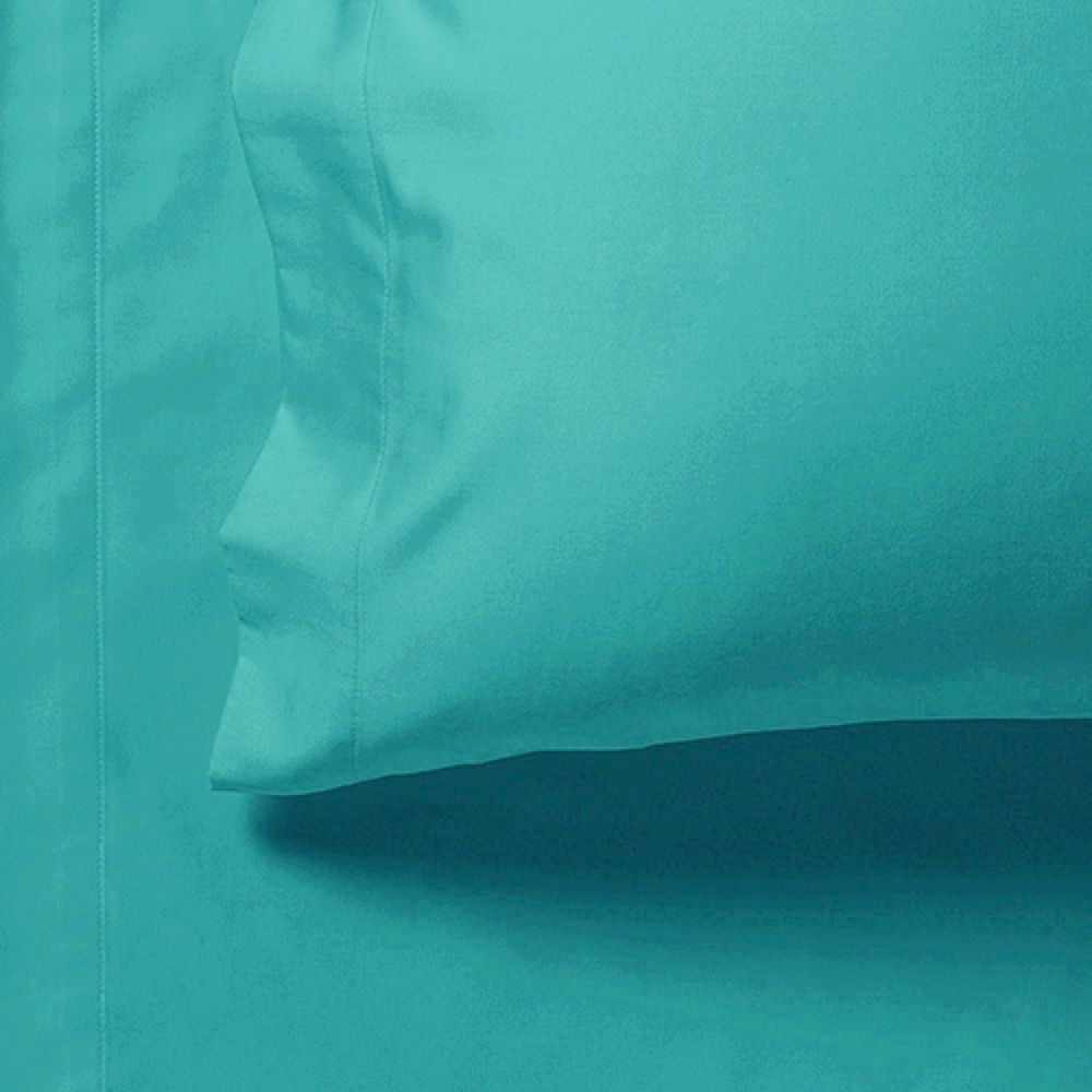 1000TC Ultra Soft Fitted Sheet & 2 Pillowcases Set - Queen Size Bed - Teal - Newstart Furniture