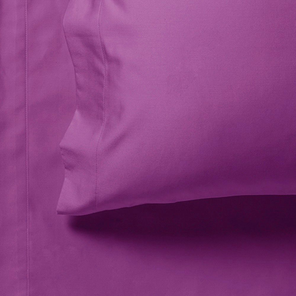 1000TC Ultra Soft Fitted Sheet & Pillowcase Set - King Single Size Bed - Purple - Newstart Furniture