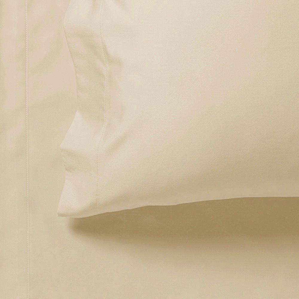 1000TC Ultra Soft Fitted Sheet & Pillowcase Set - Single Size Bed - Beige - Newstart Furniture