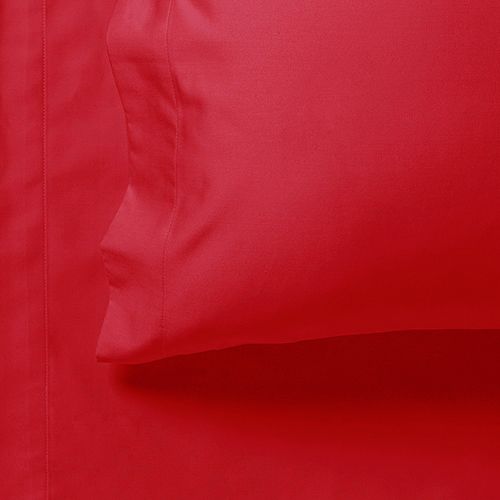 1000TC Ultra Soft Super King Size Bed Red Flat & Fitted Sheet Set - Newstart Furniture