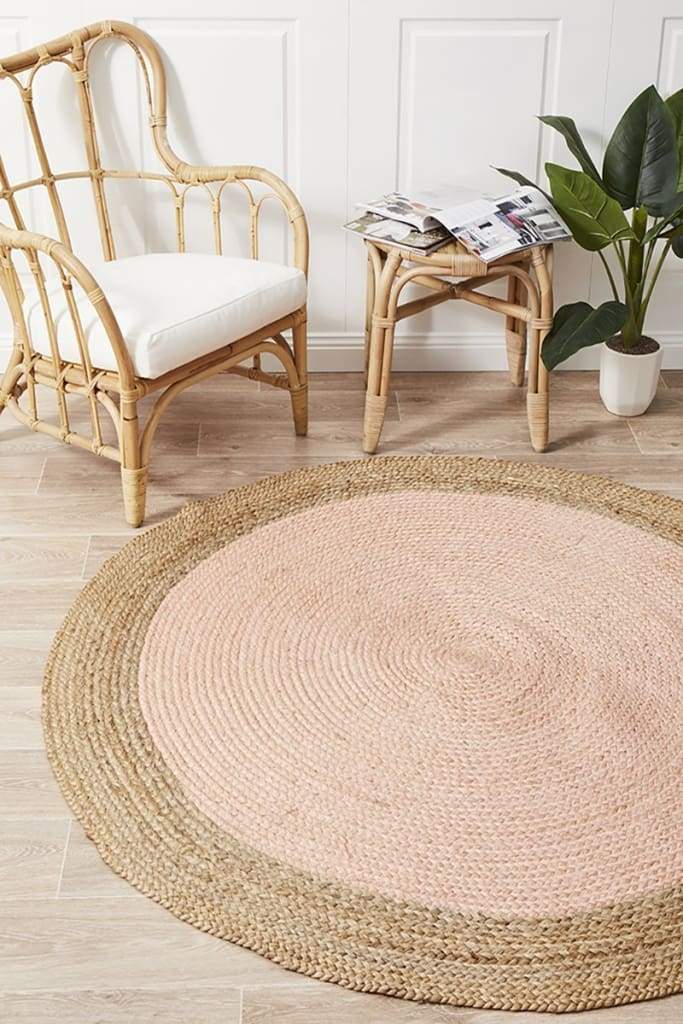 Atrium Polo Round Pink Floor Rug - Newstart Furniture