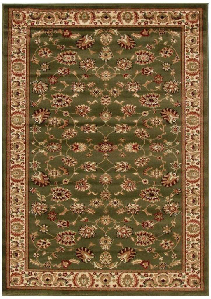 Istanbul Collection Traditional Floral Pattern Green Floor Rug - Newstart Furniture