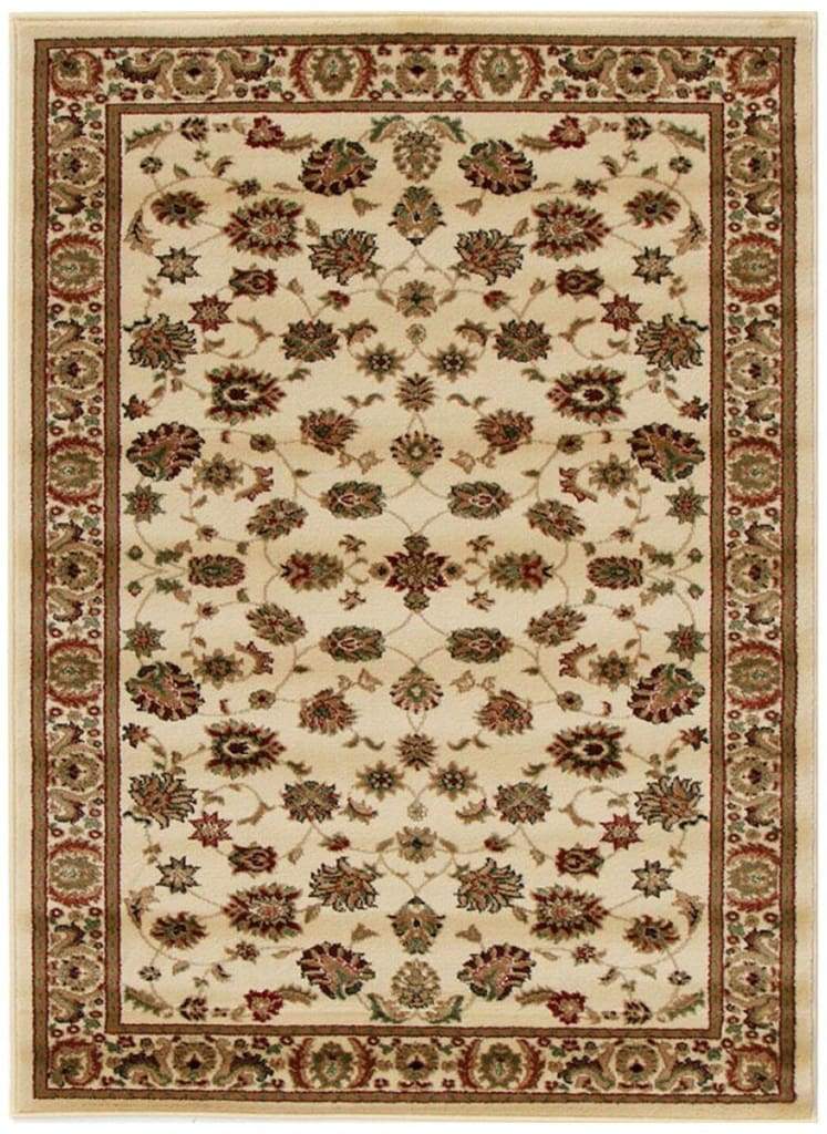 Istanbul Collection Traditional Floral Pattern Ivory Floor Rug - Newstart Furniture
