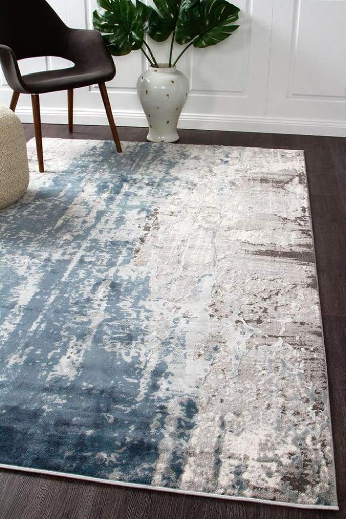 Kendra Roxana Distressed Timeless Floor Blue Grey White - Newstart Furniture