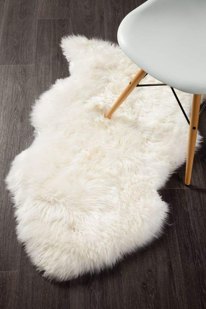 Natural New Zealand Sheep Skin - White - Newstart Furniture
