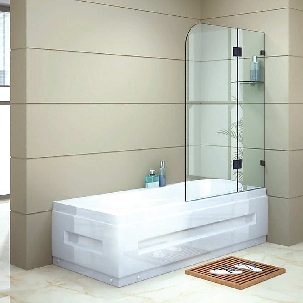 1200 x 1450mm Frameless Bath Panel 10mm Glass Shower Screen By Della Francesca - Newstart Furniture