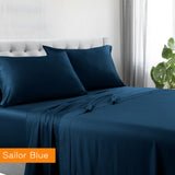 1200tc hotel quality cotton rich sheet set queen sailor blue - Newstart Furniture