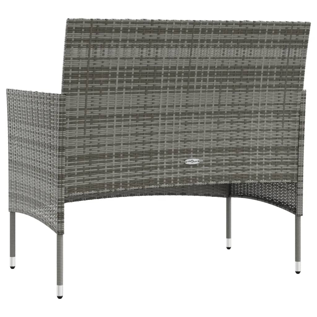 16 Piece Garden Lounge Set with Cushions Poly Rattan Grey - Newstart Furniture